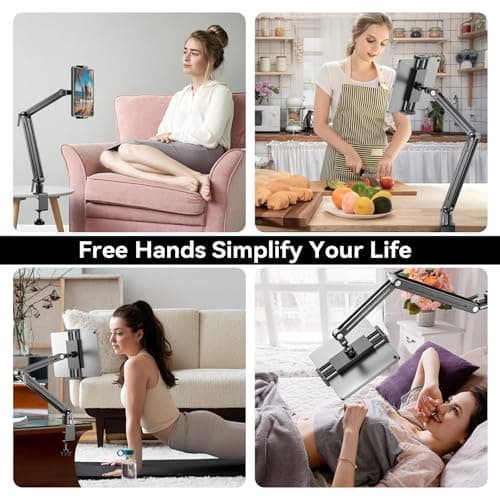 Feising Mount Soporte para Tablet/Portable Monitor/Ereader - Strong Bearing Weight over 5.5lbs with Built-in Adjusting Wrench with 360°Rotate Base Fits for ipad 4.7-15.6" Tablet Stand Holder - Thumbnail 3