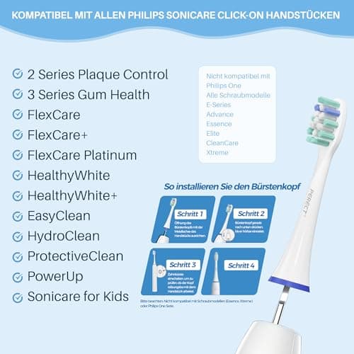 PERECT Soft Replacement Toothbrush Heads 12-Pack for Philips Sonicare Click-On Models – Fits 4100, 5100, 6100, 9023, W Optimal Plaque Control, Not Compatible with Essence/E-Series or Philips One - Thumbnail 6