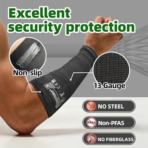 Schwer AIR-SKIN ANSI A6 Cut Resistant Arm Sleeves, Cooling Cut Sleeves with High Risk Cut Protection for Thin Skin, Gardening Safety Protective Sleeve for Farming, Yard, Pet Grooming, Black, 3 Pairs - Thumbnail 4