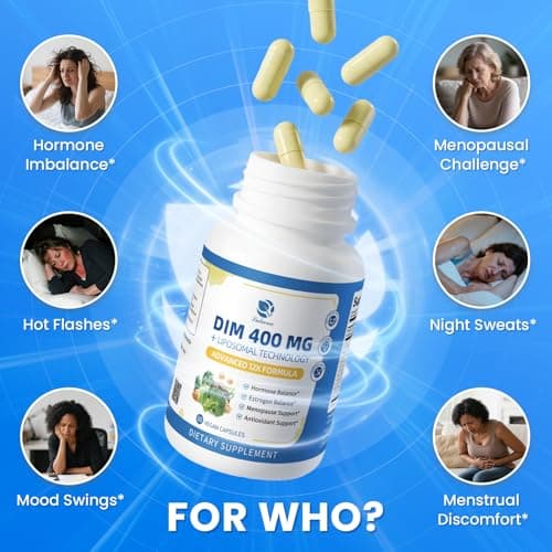 Lukaree DIM Supplement 400MG for Women - 12 in 1 Liposomal Dim Capsules- with Black Cohosh, Soy Isoflavones & Alpha Lipoic Acid, Vegan, 60 Ct. - Thumbnail 6