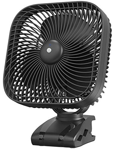 SLENPET 20000mAh Rechargeable Portable Clip-on Fan – Battery Operated, Last 78 Hrs, 4 Speeds with Light & Hook, 8 Inch Personal for Camping, Outdoor, Golf Cart, Stroller & Desk Use - Image 1