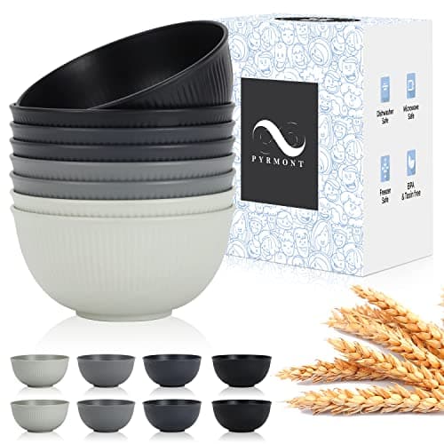 PYRMONT Wheat Straw Bowls - 26 OZ Reusable, Unbreakable Soup & Cereal Bowls, Set of 8, Dishwasher & Microwave Safe, BPA-Free - Image 1