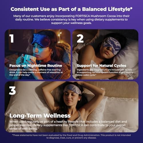 Mushroom Hot Cocoa Powder, Magnesium Glycinate, L-Theanine, Reishi, Tryptophan, Ashwagandha, Sleep Hot Chocolate Supplement for Calm, Relax, Sleep & Stress Support, Mushroom Coffee 210g - Thumbnail 4