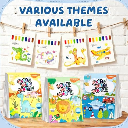 YPLUS Paint with Water Books for Toddlers, Art Craft Toys Watercolor Painting Pape, Gift for Kids Ages 1-3, 2-4, 4-6, Drawing with Brush - Animals - Thumbnail 4