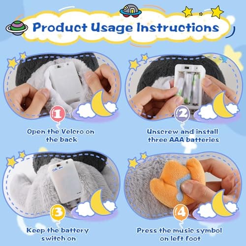MIAODAM Soothing Breathing Penguin Plush with Relaxing Music, Hugging Toy - Thumbnail 3