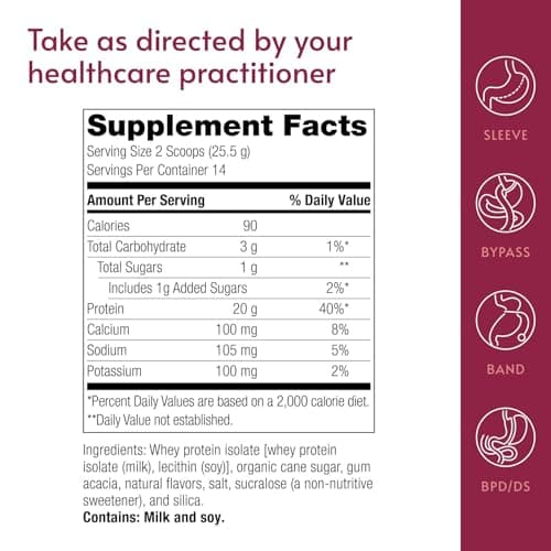 Bariatric Advantage High Protein Supplement Mix - Protein Powder - 20 g Protein - for Pre- & Post-Bariatric Surgery Patients - Iron, Calcium & More - Vanilla - 14 Servings - Thumbnail 4