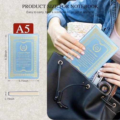 QDWXDEL Lawyer Gift for Women,Journal for Women,A5 Hardcover Leather Journal - 200 Pages Premium Paper Notebook,Lawyer Journal Notebook for School, Work (Lawyer Sky Blue) - Thumbnail 2