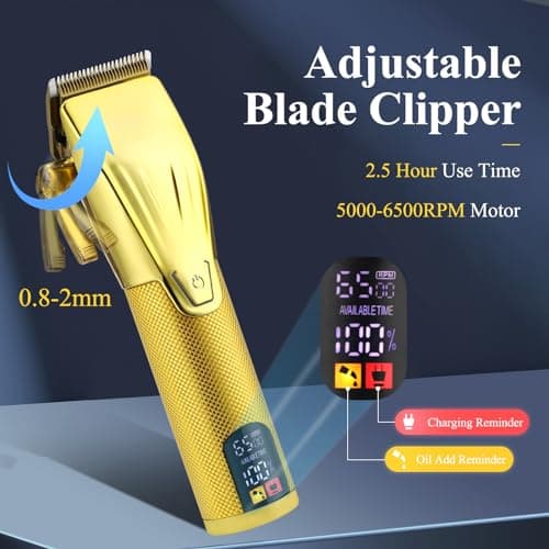 Hair Clippers for Men Professional, Cordless Beard Trimmer, 3 in 1 Clippers and Trimmers and Electric Razor Shaver Set with Bag, Mens Hair Clippers for Hair Cutting, Family, Barber - Thumbnail 2