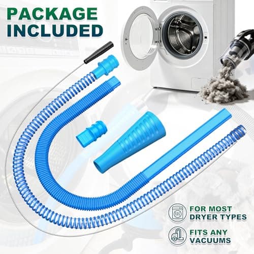 Sealegend 2 Pieces Dryer Vent Cleaner Kit Dryer Lint Vacuum Attachment, Dryer Vent Cleaning Lint Remover 2 Hoses Tools for Home Improvement - Thumbnail 2