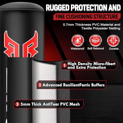 Standing Punching Bag for Adults, Upgrated Base Heavy Bag with Stand Boxing Training Equipment with MMA Gloves and Pump, 0.7mm Thickening Material Kicking Bag for Home Gym Workout Muay Thai Fitness - Thumbnail 2