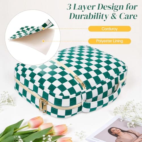 Foghut Large Quilted Bible Cover with Handle, Protective Bible Carrying Case with Pockets, All-in-One Bible Study Organizer for Church & Daily Study, Christian Gift for Women - Thumbnail 6