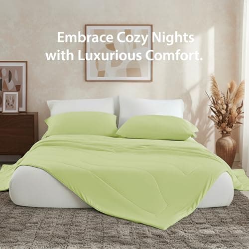 Regency Heights King Size Cooling Comforter, Breathable Blanket for Hot Sleepers, Lightweight All Season Bedding for Night Sweats, 108x90, Sage - Thumbnail 2