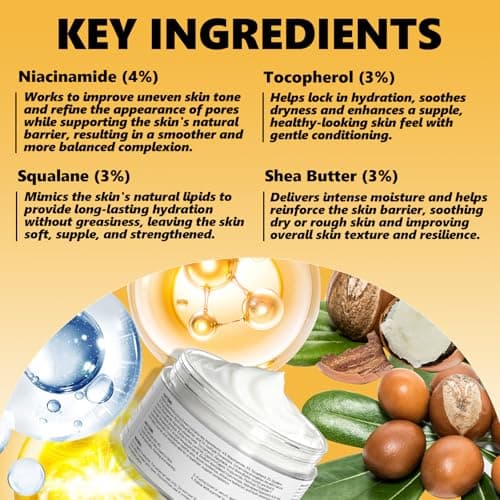 DEBAIY Moisturizer Cream Face Cream with 4% Niacinamide, 3% Tocopherol, Ceramides Boosts Skin Barrier for All Skin Types (3.53oz/100g) - Thumbnail 3