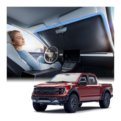 Nmoiss Ice Silk Air-Cooled Car Windshield Sun Shade, [Enjoy Superior Coolness & Comfort] 84.2% Heat Insulation UPF>50 UV Block, Interior Protection, Universal Fit for Car SUV Truck Accessories, XL - Image 1
