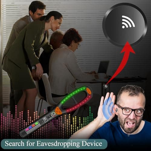 KAXYUYA Hidden Camera Detector RF Bug Detector Camera Finder GPS Tracker Listening Device Detector Personal Privacy Protection Device for Car, Hotel, Meeting, Travel - Thumbnail 3