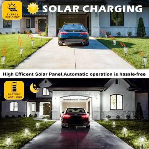MAOKOT 12 Pack Solar Lights Outdoor,IP65 Waterproof Solar Pathway Lights Outdoor Garden Light, Solar Lights Pathways Cool White LED Landscape Lighting for Walkway, Driveway, Yard, Patio, Garden Decor - Thumbnail 6