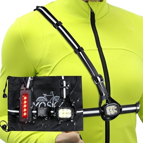 YOSKY 800 Lumen Chest Light, Running Light for Runner with Reflective Straps, Rechargeable Running Headlamp Flashlight, Adjustable Safety Lights Beam for Walking Dog at Night, 4-8h USE TIME - Image 1