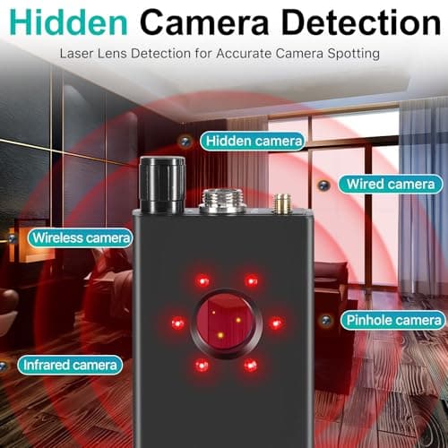 JMDHKK Hidden Camera Detector, Bug GPS Tracker Detector – RF Camera Finder for Hotel, Travel, Car, Office, Home Privacy Protection - Thumbnail 4