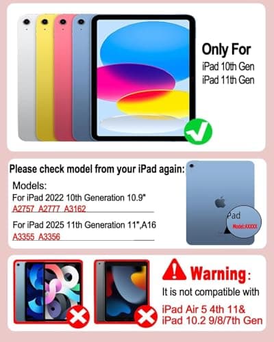 TabletKeyer Magic for iPad A16 11-inch 11th Generation(2025)/10th Gen 10.9-inch(2022) Case with Keyboard,Wireless Keypad Floating Magnetic Folio Cover,Rainbow Backlit & Multi-Touch Trackpad Pink - Thumbnail 2