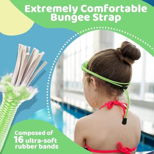 Vvinca Kids Swim Goggles 2 Pack, Bungee Strap No Hair Pulling, Anti Fog Waterproof Goggles for Boys Girls Youth Ages 3-14, Soft Silicone Seal for Pool Beach, Toddler Swim Accessories - Thumbnail 6