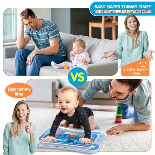 Infinno Inflatable Tummy Time Mat Premium Baby Water Play Mat for Infants and Toddlers Baby Toys for 3 to 24 Months, Strengthen Your Baby's Muscles, Portable - Thumbnail 2