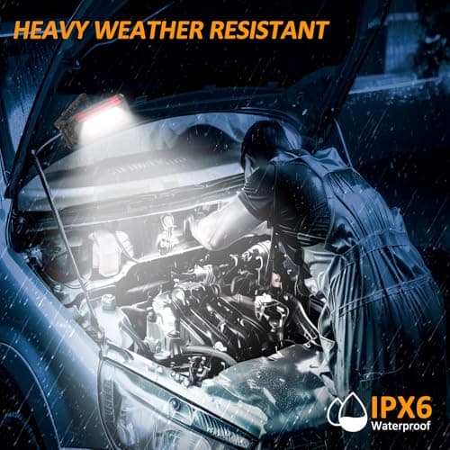 LED Magnetic Work Light, Portable USB Rechargeable COB Light, with Kickstand and Carabiner, 360° Rotating and 180° Rotate Folding Flashlight for Car Repairing, Workshop, Household and Emergency Use - Thumbnail 5