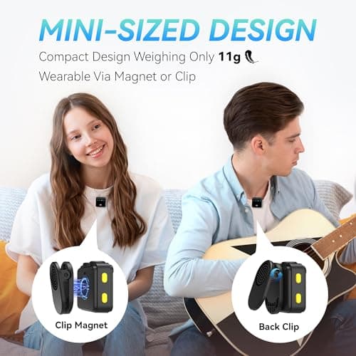 Anilivo Wireless Lavalier Microphone for iPhone/iPad with Lightning Mini Lapel Mic Wireless, 48KHz/24Bit, 150ft Range, Noise Cancellation, 70H Battery for Video Recording and Streaming - Thumbnail 5