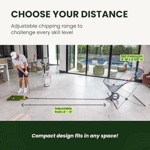 Perfect Practice Chip Shot: The Ultimate Golf Chipping Net & Chipping Mat System. Portable Indoor Training Aid with Automatic Ball Return. Master Your Short Game - Thumbnail 3