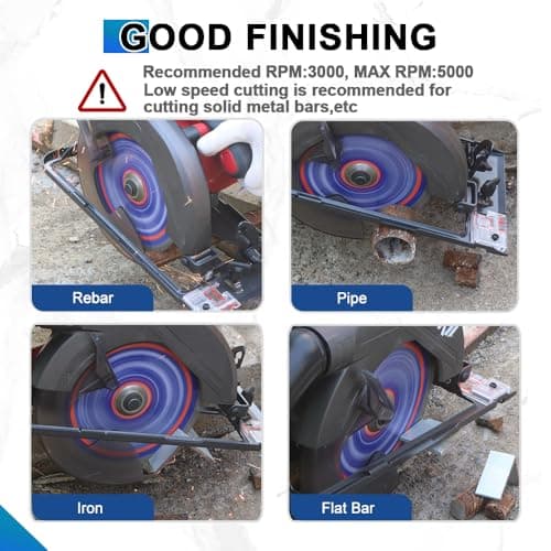 6-1/2" Metal Cutting Circular Saw Blade - BRSCHNITT 1pcs Tungsten Carbide Tipped TCT Saw Blades for Iron, Iron Pipe, Ferrous Metals 48T Arbor:4/5"-5/8" - Thumbnail 4