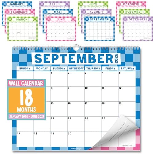 2026 Calendar Wall - 2026 Wall Calendar Large, 18-Month Hanging Calendars for Home, Office & Classroom, Monthly Calendar from January 2026 to June 2027, Teacher Appreciation Gifts