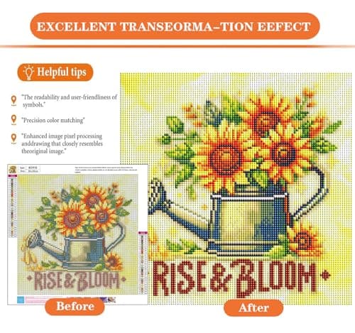 igoodom Diamond Art Kits for Adults, Sunflower Diamond Painting Kit, Full Drill Round Sunflower Diamond Art Kits, DIY Gem Art and Crafts for Home Wall Decor Gift 14x14inch - Thumbnail 2