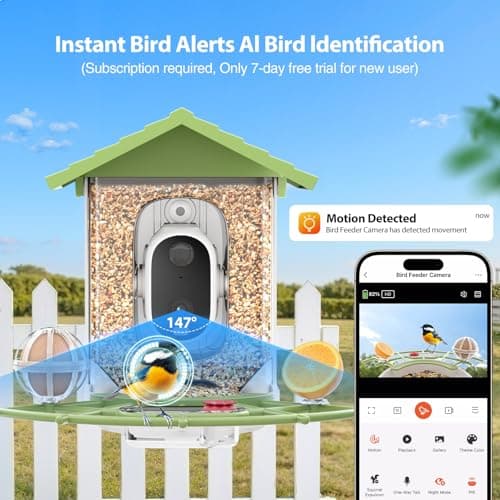 Onforu Smart Bird Feeder with Camera, 2.5K QHD Camera Birds Feeder Outdoor Solar Powered, AI Identification, Instant Notifications, 2.4GHz WiFi, 2-Way Audio & Night Vision, Gift for Bird Lovers - Thumbnail 2