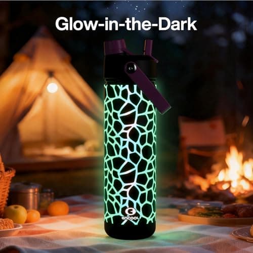ENCOOL Insulated Water Bottle with Straw Stainless Steel Water Bottle, Glow in the Dark, Leak-Proof, BPA-Free, Keeps Cold for 24 Hours for Sports, Travel, School (26 oz, Bubble) - Thumbnail 3