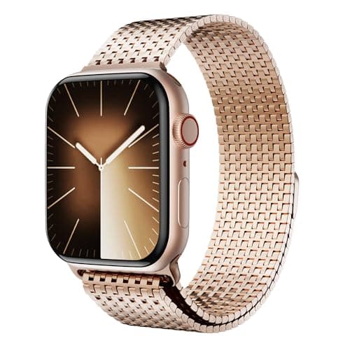 LULULOOK Band Compatible with Apple Watch 49/46/45/44/42/41/40/38mm, Stainless Steel Milanese Mesh Loop Magnetic Clasp iWatch Band for Apple Watch Ultra 3/2 Ultra Series 10 9 8 7 6 5 4 3 2 1 SE2 SE