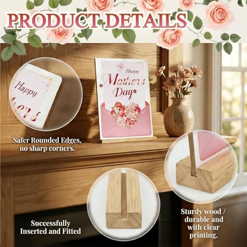 Happy Fathers Day Tabletop Decor, Reusable Wooden Centerpiece for Desk Shelf Mantel, Happy Father’s Day Wood Sign for Home Farmhouse Decor - Thumbnail 2
