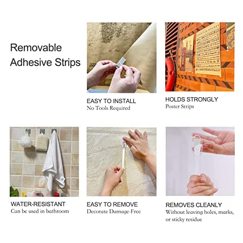 Karsbarwe 48 Pack Large Replacement Adhesive Strips Refill, Poster Strips, Damage-Free Hanging Strips for Wall Hooks, No Tools Removable Sticky Strips for Home, Office, and Dorm Decor, White Adhesive - Thumbnail 4