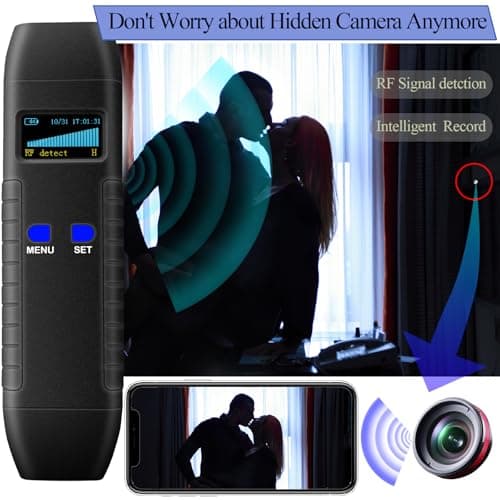 KAXYUYA Hidden Camera Detector GPS Tracker Detector, RF Bug Sweeper Listening Device Detector for Car, Hotel, Meeting Protect Your Privacy - Thumbnail 2