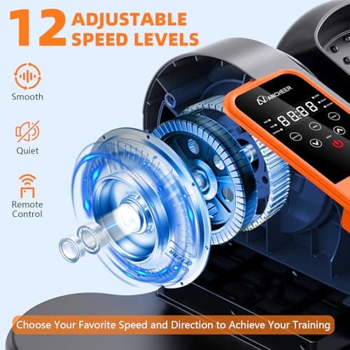 ANCHEER Under Desk Elliptical Machine, Foot Exerciser While Sitting , Ellipse Leg Exerciser for Seniors with 12 Adjustable Speeds, Exercise Equipment for Home,Orange - Thumbnail 2