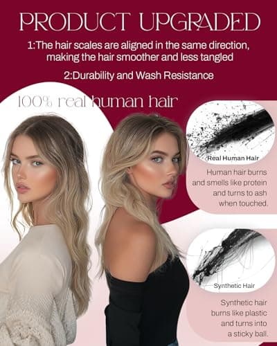 Moresoo Blonde Sew in Hair Extensions Real Human Hair Remy Straight Weft Hair Extensions Human Hair Golden Platinum Blonde 100Gram 18Inch - Thumbnail 4