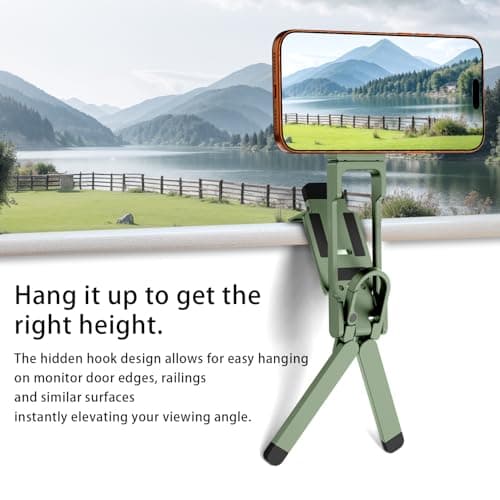 COMAN DP58 Magnetic Phone Tripod, Aluminum MagSafe Tripod Stand with Carabiner, Mini Portable Travel Pocket Stand for iPhone & Non-Magnetic Phones with Included Ring - Thumbnail 3