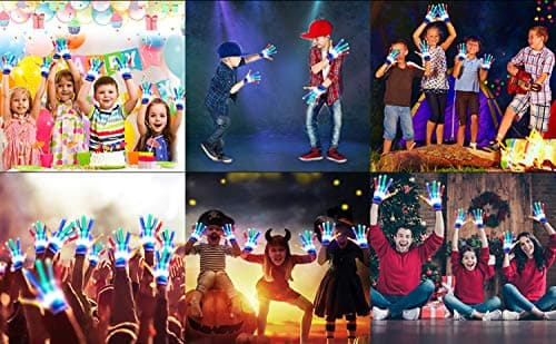 GLEDLOVES LED Gloves for Kids, Teens & Adults - Finger Light Gloves with 5 Colors/6 Modes - Perfect for 9-12 Year Old Boys & Girls - Ideal for Halloween & Christmas Parties - Thumbnail 5