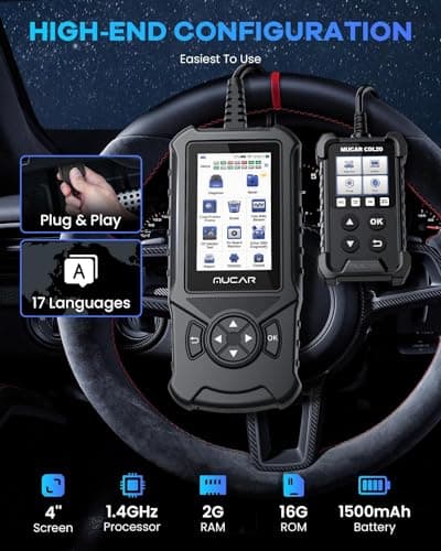 MUCAR CDE900 OBD2 Scanner, ABS,SRS,TCM,ECM System Car Code Reader Diagnostic Scan Tool, 4 Inches Touchscreen, Cover 106 Brands, FCA Autoauth, Wireless Update - Thumbnail 5