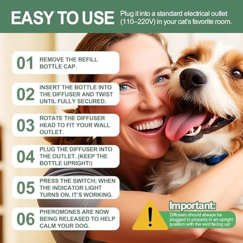 Dog Calming Pheromone Diffuser, Non-Toxic Care, 1 Plug-in + 3 Refills - Thumbnail 6