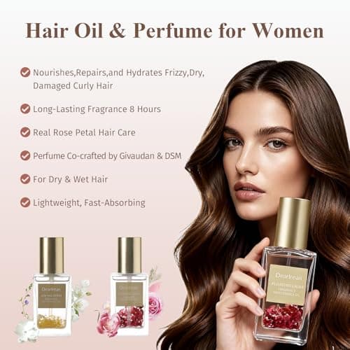 Dear Irean Hair Perfume Oil for Women, Hair Oil with Moroccan Argan & Jojoba, Hydrates & Repairs Frizzy, Dry, Damaged Curly Hair and Split Ends, Long Lasting Fragrance Up to 8 Hours, 1.35 Oz - Thumbnail 3
