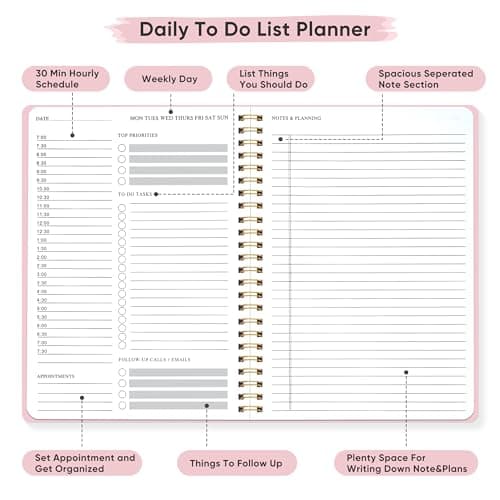 MSTONAL Daily Planner Notebook, 80 Sheets Undated Do List Planner 2025, 6.4"x8.4" To do List Notepad, Do List Organizer for School/Office Supplies - Thumbnail 3