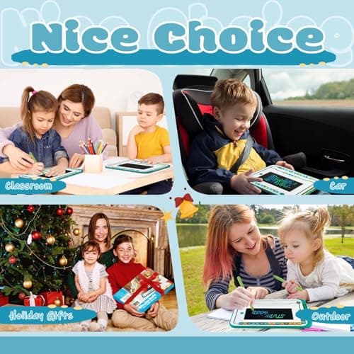 LCD Writing Tablet for Kids Words Learning Drawing Writing Board with 26 Letters 2 Set Puzzles Blocks Educational Toy Kid School Stuff Class Learning Tool for Girls Boys 3+ - Thumbnail 6