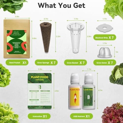 Inbloom 7-Pods Salad Greens Seed Pod Kit for AeroGarden, Ahopegarden, Gardencube Hydroponic Garden with Spinach, Buttercrunch, Paris & American Lettuce, Swiss Chard, Arugula, Bok Choy - 350 Seeds - Thumbnail 3