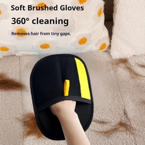 Sibkuy Cat Hair Remover Furniture,Electrostatic Pure Path Pet Dog Hair Remover Glove for Dogs Cats,Reusable & Washable Yomi Pet Hair Removal Gloves for Furniture Clothes, Couch, Carpet, Car Seat, Bed - Thumbnail 4