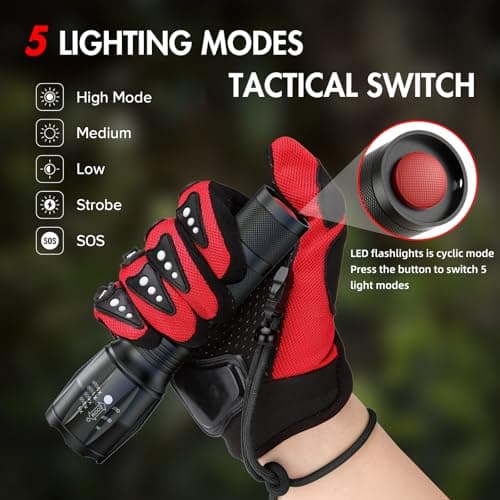 KELME 3 Pack Flashlights High Lumens, Powerful Tactical Flashlights with 5 Modes, Zoomable Small LED Flashlight Waterproof Handheld Flash Light for Home Emergencies Camping Hiking (Battery Included) - Thumbnail 2