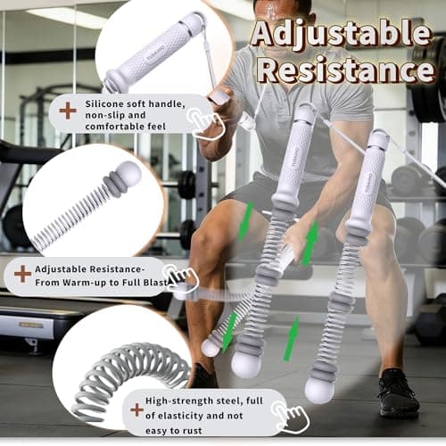 Adjustable Ropeless Battle Ropes for Home Gym for Men & Women, Quiet Air Resistance Heavy Duty Cordless Battle Rope,Exercise Ropes with Variable Resistance, Strength & Low-Impact Cardio for HIIT - Thumbnail 4